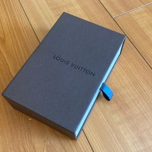 Louis Vuitton box with small dust bag, box size is 3 3/4” x 5 1/2” x 1 1/2